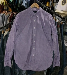 POLO RALPH LAUREN Classic Fit 100% Cotton Shirt Purple Gingham Check Size Large - Picture 1 of 5