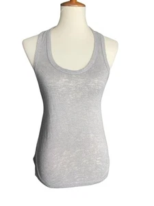 Comune Melrose Gray Tank Top Women Size Small Racer Back Semi Sheer Minimalist - Picture 1 of 12
