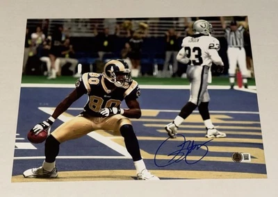 艾萨克·布鲁斯签名圣路易斯公羊队11x14照片亲笔签名#2贝克特见证 — 第 1/2 张图片