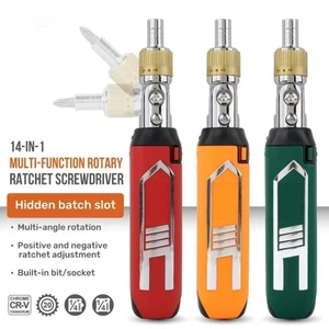 Rotary Ratchet Screwdriver Bit Set 14 In 1 Auto Repair Tool  Hand Tools - Picture 1 of 12