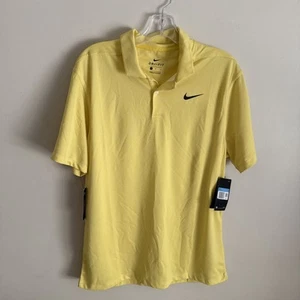 NWT Nike Men's Victory Texture Yellow Golf Polo  AQ8601-703  Medium Lightweight - Picture 1 of 6