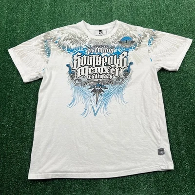 VTG Southpole Tribal Wings AOP Jesse Pinkman T-Shirt Mens Large White Y2K - Image 1 of 4