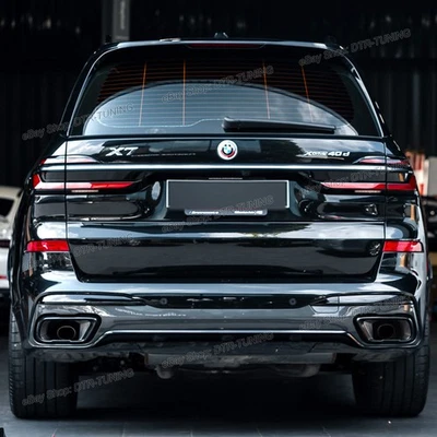 Black Stainless Sport Exhaust Tips Cover For BMW X5 G05 X6 G06 X7 G07 2019-2023 - Image 1 of 4