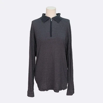 Camiseta Armani Azul Marino Patrón Rayas Cremallera PK Para Hombre - Grande Foto 1 de 4