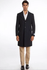 $2590 BELVEST Dark Blue Wool Quilted Coat 40 US / 50 EU Drop 8R Slim Fit - Picture 1 of 6