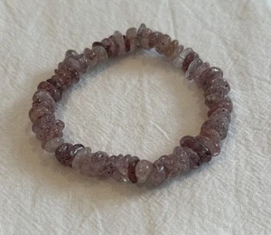 Pulsera de cuarzo fresa con cuentas nueva - Imagen 1 de 1