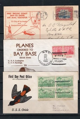 US - Naval Covers (8) Used, most First Day Postage, CV N/A, see desc. - Image 1 of 3