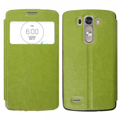 Custodia in Ecopelle Slim View con Holder Verde per LG G3 (D855) - Immagine 1 di 1