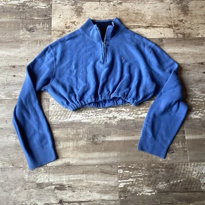 Женский пуловер Tommy Hilfiger Sport синий на молнии укороченный свитер XXL - Изображение 1 из 4