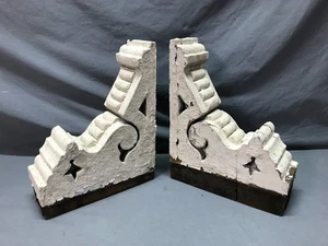 Antik Vintage Paar Shabby weiß 10x13 Holz Corbel Veranda Klammern Chic alt 1393-25B - Bild 1 von 20