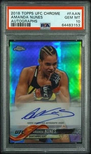 Amanda Nunes 2018 Topps Chrome UFC On Card Auto Refractor PSA 10 - Picture 1 of 4