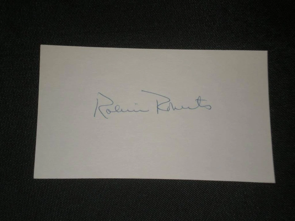 HOF ROBIN ROBERTS SIGNED AUTOGRAPH INDEX CARD PHILLIES - Image 1 of 1