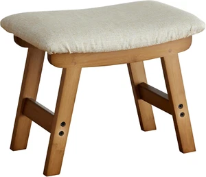Foot Stools Ottoman, Small Soft Footrest Ottoman with Wood Legs, Sofa Footrest E - Picture 1 of 9