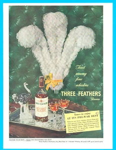 1944 Three Feathers whiskey alcohol print ad vintage advertisement ephemera - Picture 1 of 3