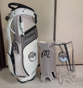 Malbon Golf Caddy Bag Stand Type 5-way Beige with 2 Hood (normal/clear) JP - Picture 1 of 12