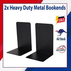 1 Pair Heavy Duty Metal Bookends Decorative Book Ends Office Stationery Hold