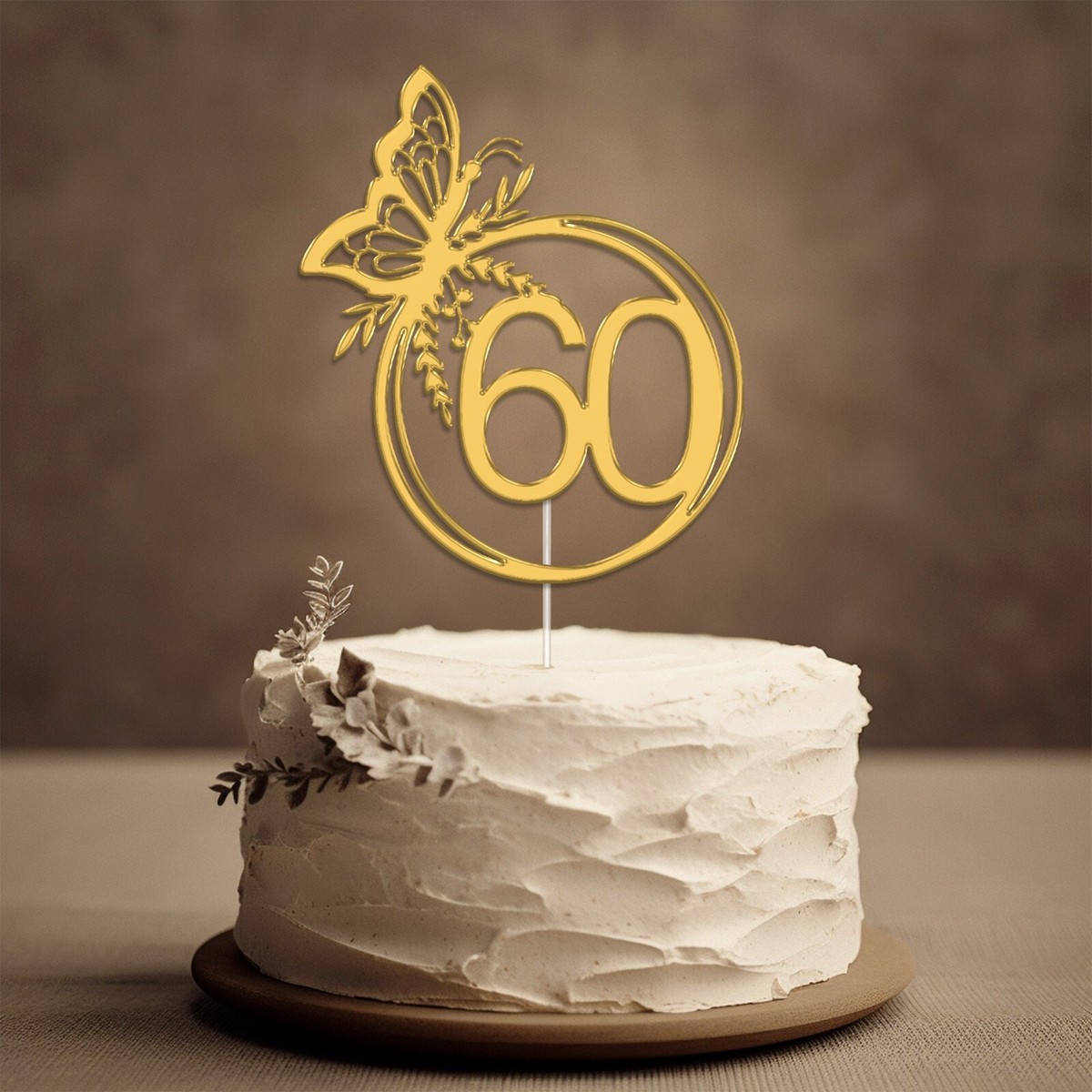 Happy 60th Birthday Cake Topper PCS Black Gold Glitter Cheers To