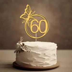 Personalised Happy Birthday Acrylic Cake Topper Custom Colour Any Age 60th 50th - Picture 1 of 10