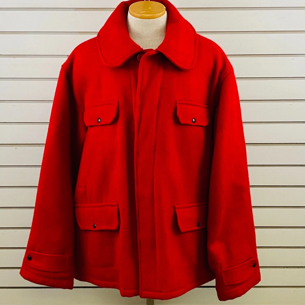Red 1950s 100% Wool Vintage Outerwear Coats & Jackets for Men for