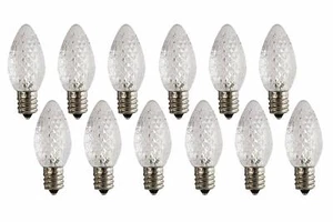 LED C7 Bulb E12 Candelabra Base 130V 0.58W UL 3 LEDs (Pure White, Pack of 12) - Picture 1 of 2