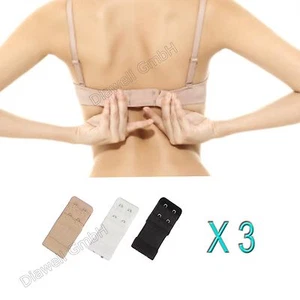 3er Set BH Verlängerung 3 Farben Erweiterung Vergrößern Verschluss 2 Haken - Bild 1 von 1