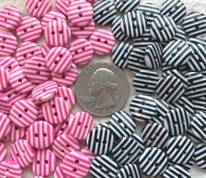 80 pc x 1/2" Mix Plastic Round Stripe Kids 2-Hole Buttons Baby Shower SB526 - Picture 1 of 4