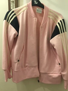 Ladies ADIDAS pink/Black full zip top USED VGC Vintage size 10 - Bild 1 von 6
