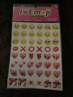  Emoji Sticker Small Hugs & Kisses 288pc I Love Emoji Stickers Hearts - Image 1 of 2