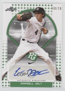 2018 Leaf Perfect Game National Showcase Green /10 Campbell Holt #BA-CH2 Auto
