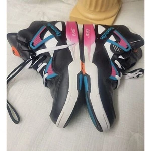 Reebok Size 10 -Twilight Zone Pump Black Pink Blue White V60498 - Picture 1 of 8