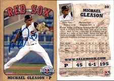 Michael Gleason Signed 2012 Choice Salem Red Sox #20 Card Auto AU