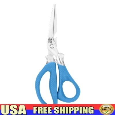 Marine Shears Fish Scaler Tool Serrated Smooth Blades Detachable Titanium 8 Inch - Image 1 of 4