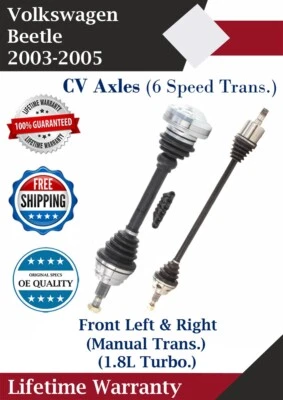 New OE Front CV Axles For 2003-2005 Volkswagen Beetle 6 Speed Manual Trans. - Image 1 of 4