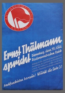 Ernst Thälmann spricht Dresden 19.07.1932 KPD Repro 1963 Plakat 46x31 cm P879 - Bild 1 von 1