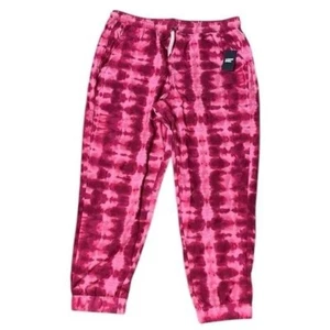 Lands' End Pink Tie Dye Jogger Pants Comfy Casual XL - Picture 1 of 4