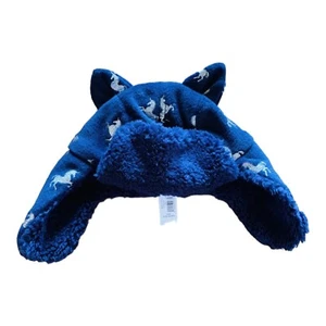 Baby GAP Girls Trapper/Snow/Winter Hat, Blue/Silver, Unicorn, XS/S, 12-24 Mo,NEW - Picture 1 of 5