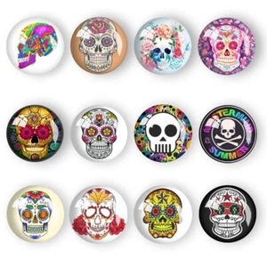 12pcs Skull Refrigerator Fridge Magnets Crystal Glass Sugar Skull Magnet - Picture 1 of 3