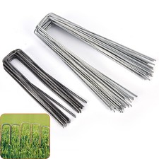 U Shape Gauge Galvanized Steel Garden Stakes Staple Fabric Netting SecuringLOP2