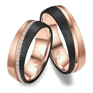 Trauringe Partnerringe Eheringe Titan Carbon Marrya CA-05 - Bild 1 von 2