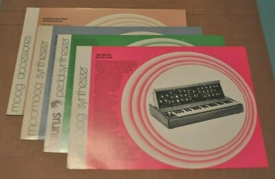 Fogli Moog Minimoog, Micromoog, Toro, Accessori fogli catalogo vintage.1976 - Immagine 1 di 4