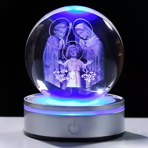 Movdyka 3D Kristallkugel Jesus Statue Figur religiöse Geschenke für Frauen Männer Chri - Bild 1 von 12