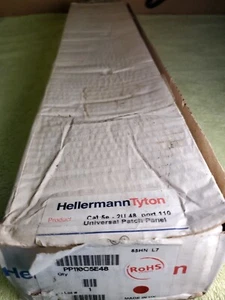 HellermannTyton PP110C5E48, CAT 5e Universal 48-Port Patch Panel, 2RU - Picture 1 of 11
