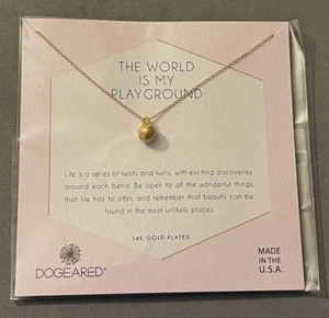 DOGEARED The World Is My Playground 14K Gold Plated Sphere Crystals Necklace New - Picture 1 of 3