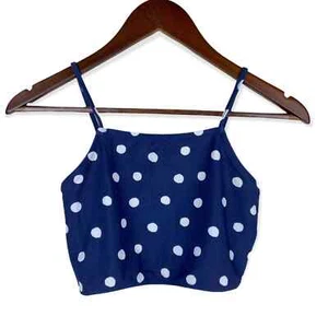 Crewcuts Blue and White Polka Dot Bikini Top Size Girls 14 - Picture 1 of 4