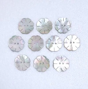 Mother of Pearl Flower Buttons 22mm 24mm MOP 2 Hole Akoya Shell Sewing Art Craft - Picture 1 of 23