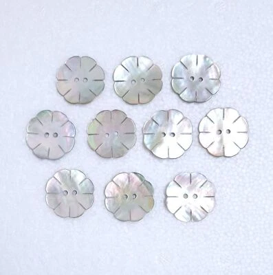Mother of Pearl Flower Buttons 22mm 24mm MOP 2 Hole Akoya Shell Sewing Art Craft - Image 1 of 4