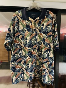 Vintage 90s Duck Head Hawaiian Polo Shirt Aloha Floral Print 100% Cotton Size XL - Picture 1 of 10