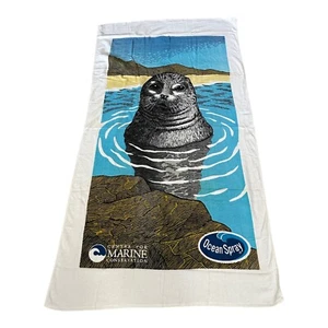 Vintage Ocean Spray Center for Marine Conservation Seal Advertising Towel 60x30 - Picture 1 of 6