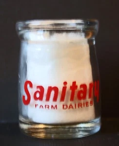 Vintage Sanitary Farm Dairies Pyro Glass Mini Creamer - Picture 1 of 5