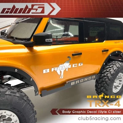 Body Graphic Decals for Traxxas TRX-4 2021 Ford Bronco ( C, Silver ) - Image 1 of 4